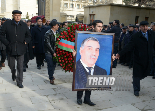 Farewell ceremony for people’s poet Zalimkhan Yagub.  Baku. Azerbaijan, 11 Jan. 2016